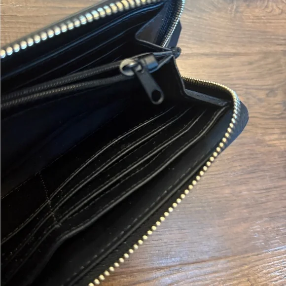 Nine West Brown Logo Zip Around Wallet Wristlet - Picture 5 of 8